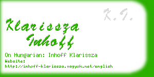 klarissza inhoff business card